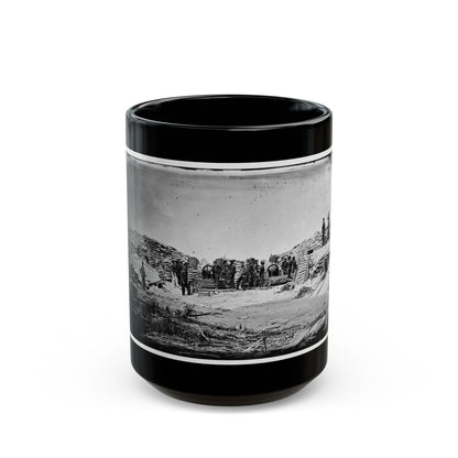 Morris Island, South Carolina. Naval Battery. Two 8-Inch Parrot Rifles. Breaching Battery Against Fort Sumter (U.S. Civil War) Black Coffee Mug
