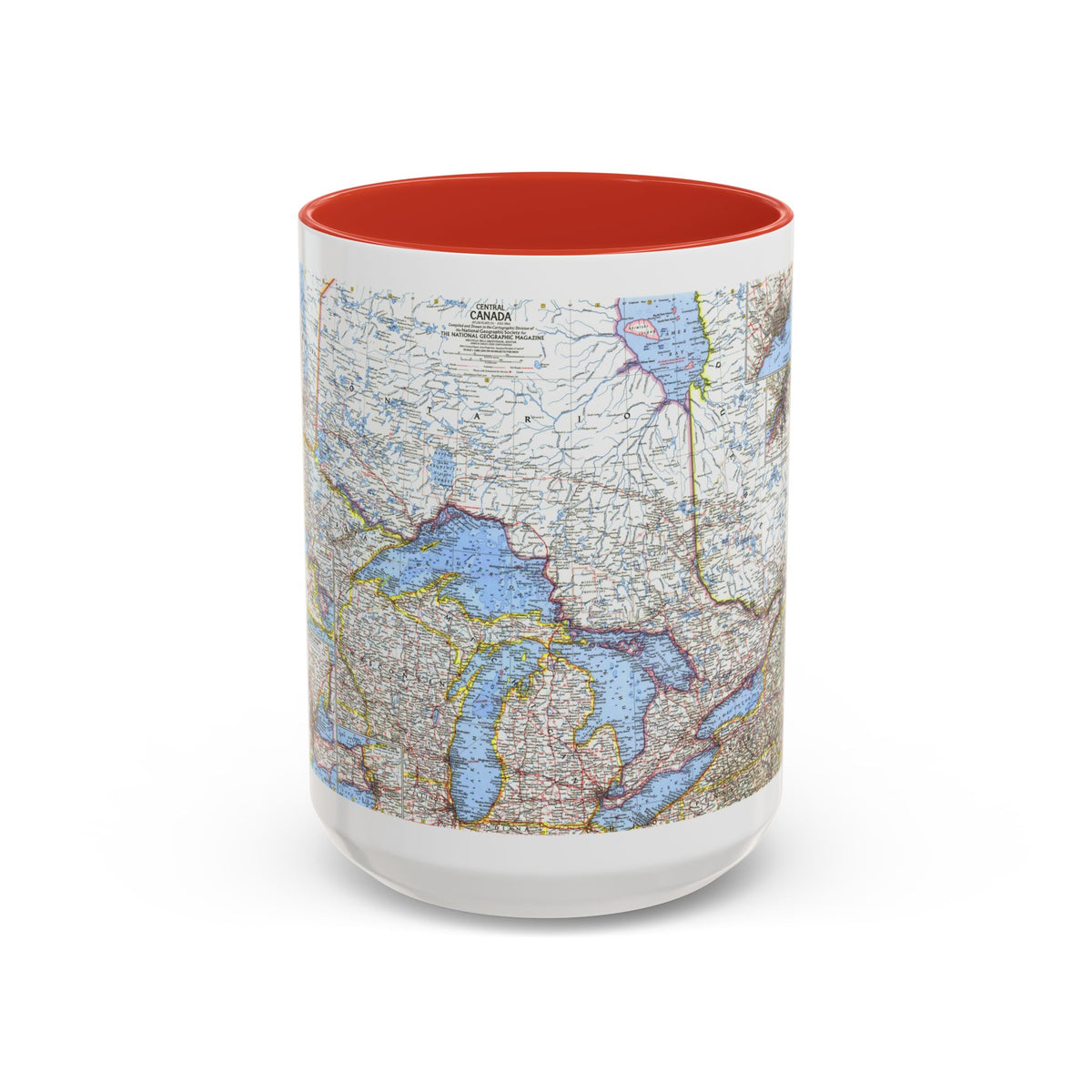 Canada - Central (1963) (Map) Accent Coffee Mug