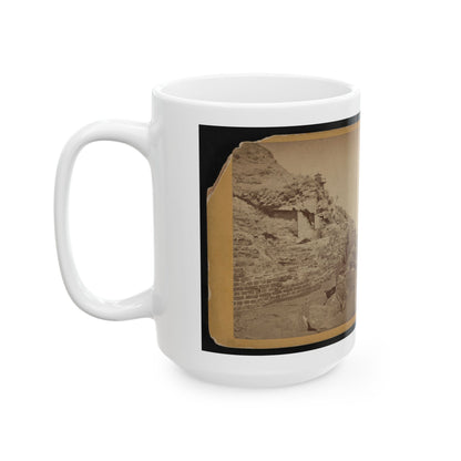 Damage To Exterior Wall Of Fort Sumter From Bombardment, Charleston, South Carolina (U.S. Civil War) White Coffee Mug