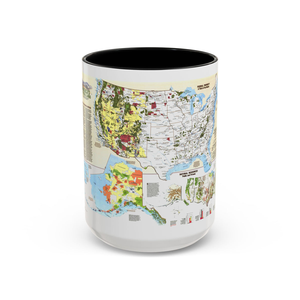 USA - America's Federal Lands (1982) (Map) Accent Coffee Mug