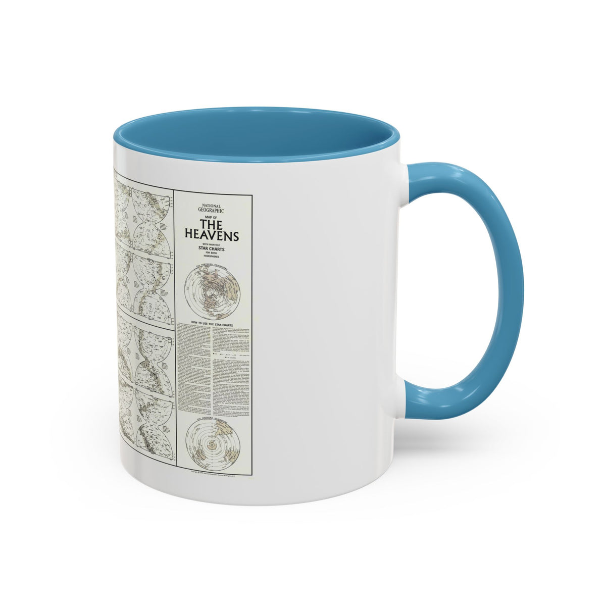Heavens, The - Monthly Star Charts (1970) (Map) Accent Coffee Mug