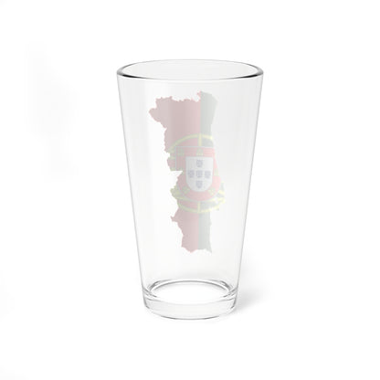 Flag map of Portugal (Portugal) Pint Glass 16oz