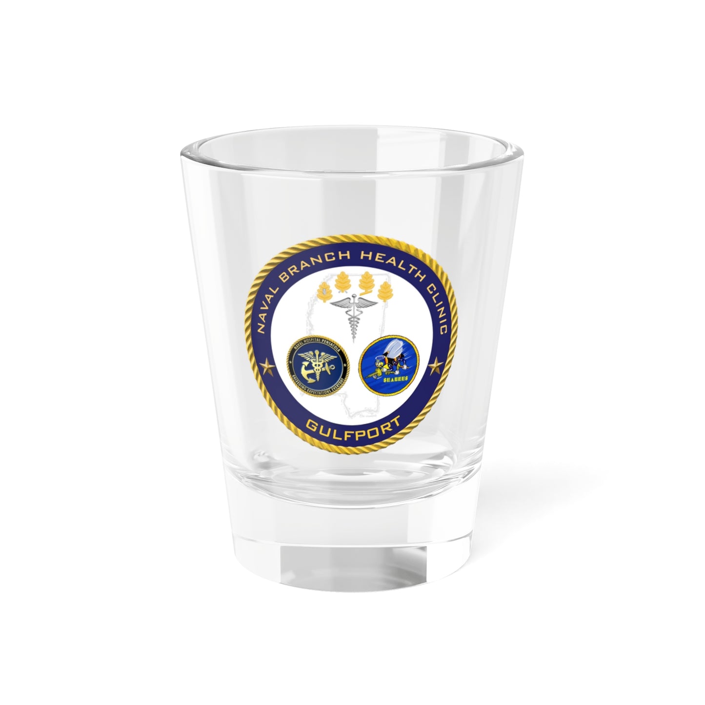 Naval Branch Health Clinic Gulfport (U.S. Navy) Shot Glass 1.5oz