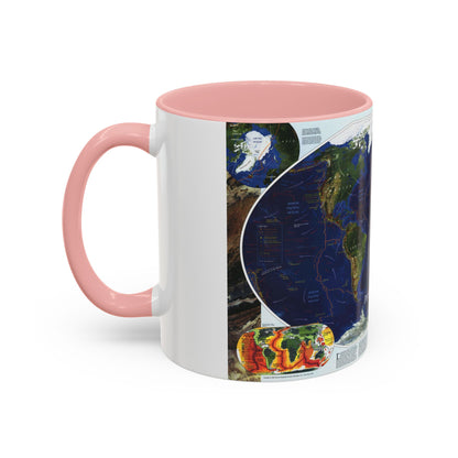 World Map - Physical Earth 1 (1998) (Map) Accent Coffee Mug