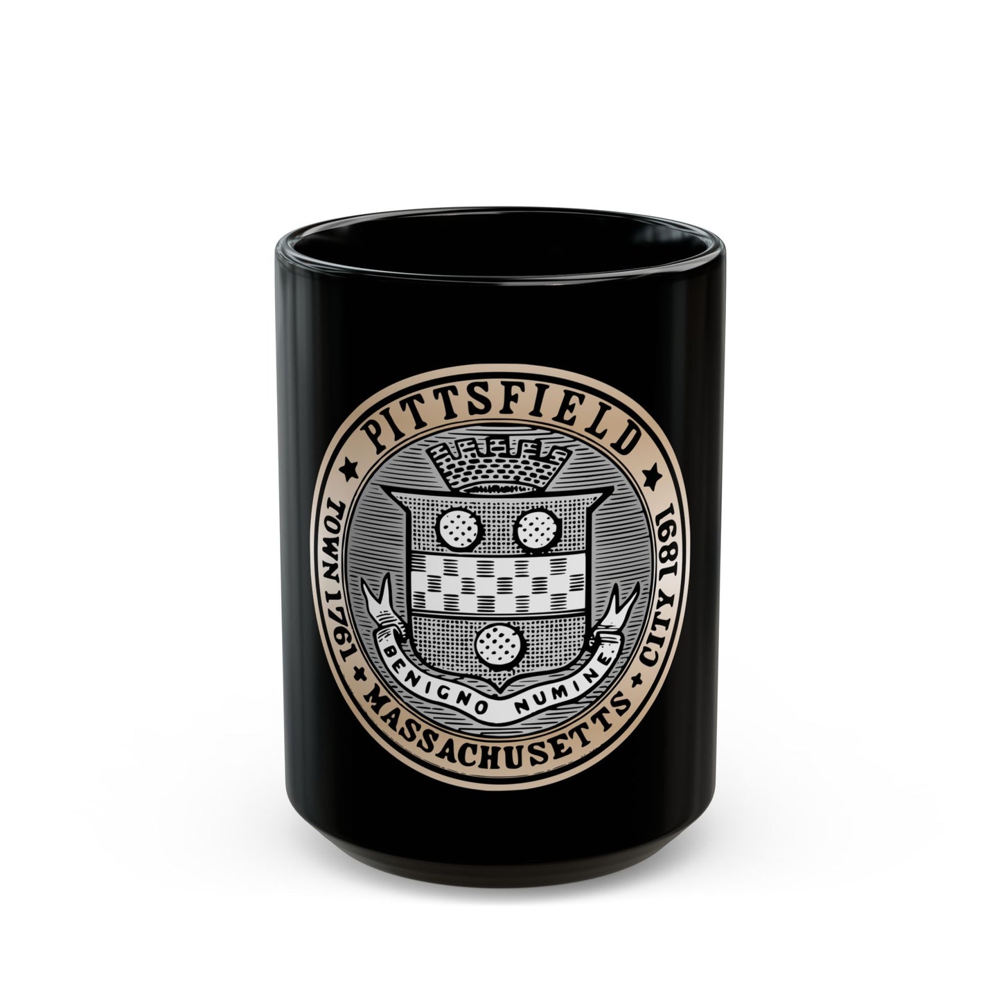 Seal of Pittsfield Massachusetts - Black Coffee Mug