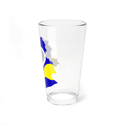 Flag map of Brussels 2 (Belgium) Pint Glass 16oz