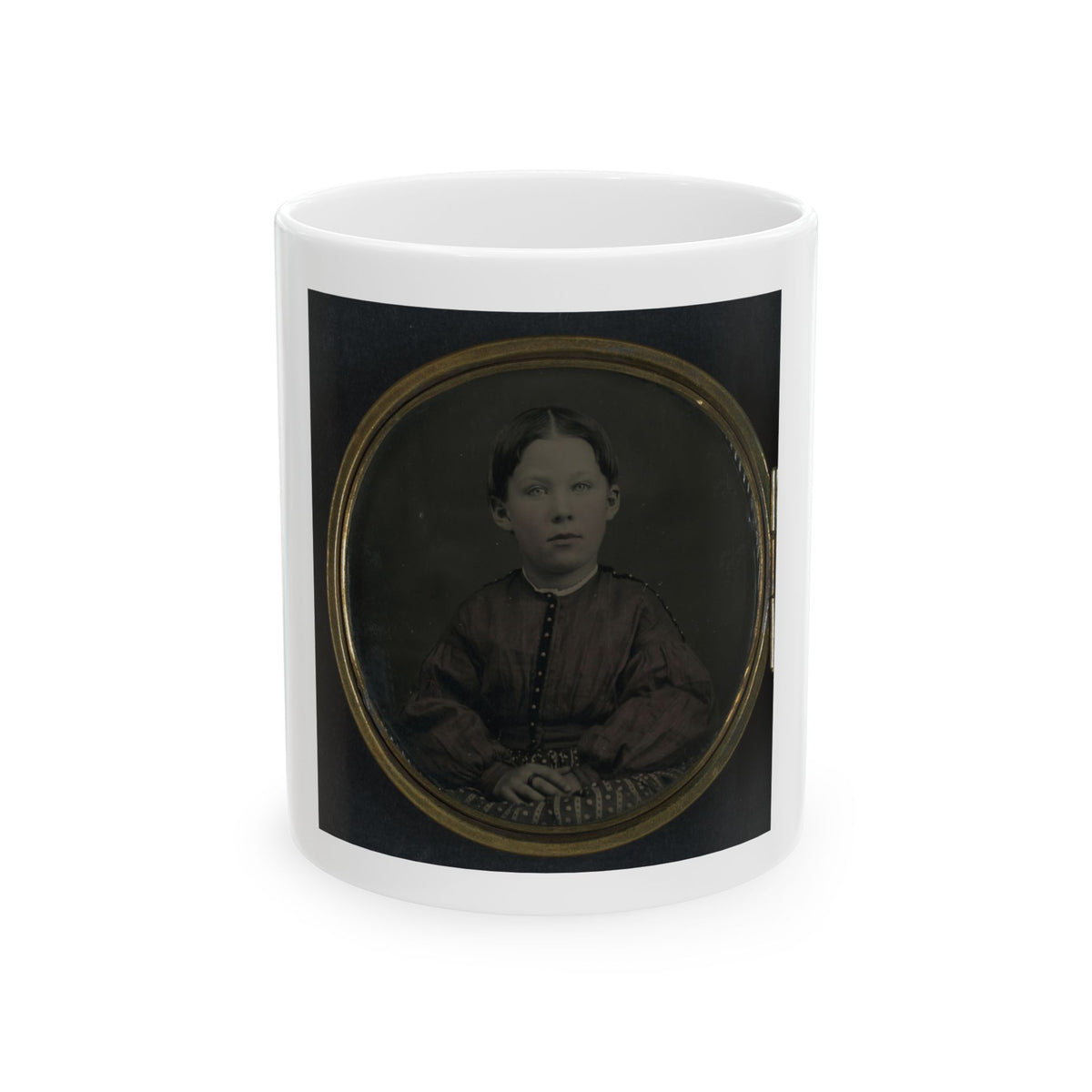 Unidentified Girl Seated In Dress (U.S. Civil War) White Coffee Mug