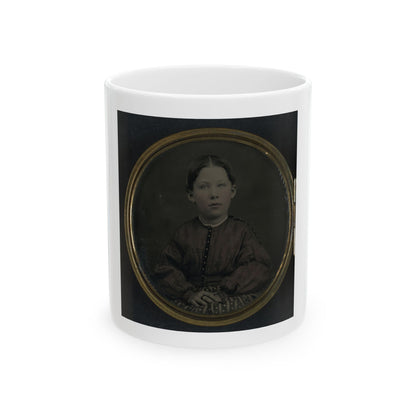 Unidentified Girl Seated In Dress (U.S. Civil War) White Coffee Mug