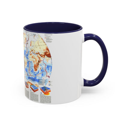 World Map - Earth's Dynamic Crust (1985) (Map) Accent Coffee Mug