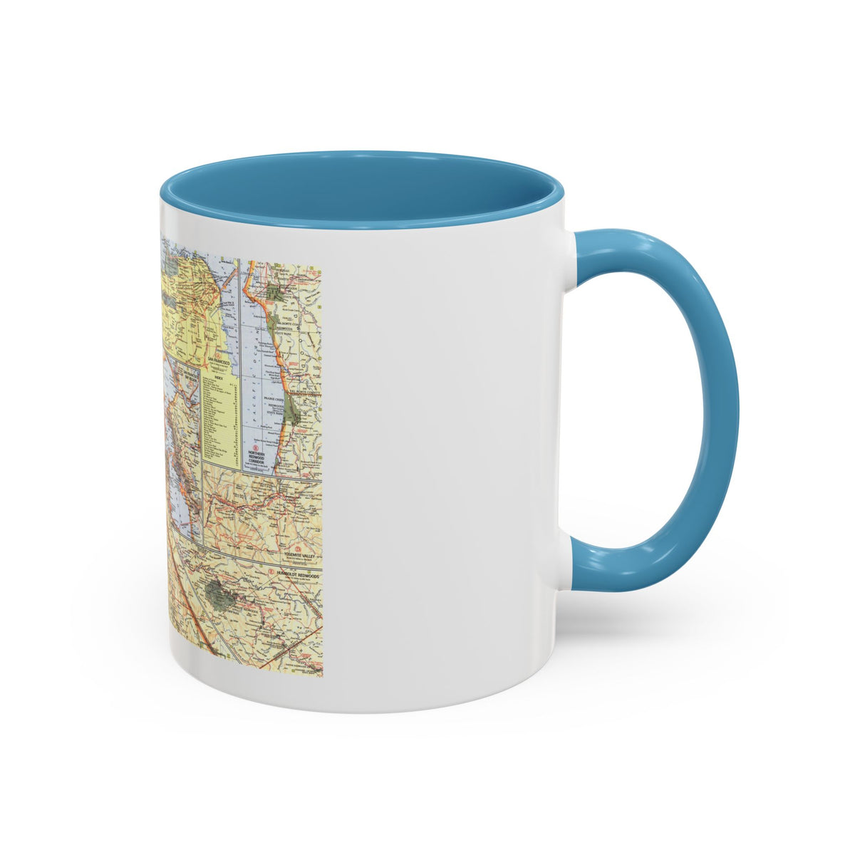 USA - California, Northern (1966) (Map) Accent Coffee Mug