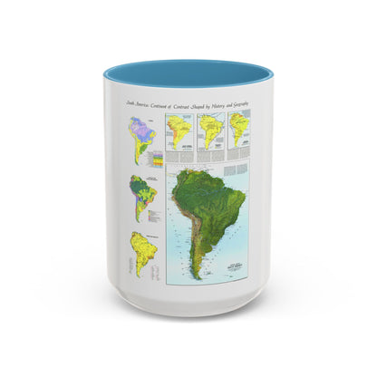 South America - Physical Map (1972) (Map) Accent Coffee Mug