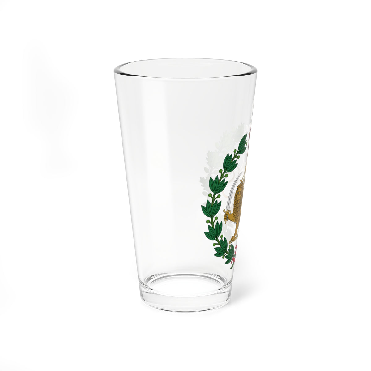 Imperial Emblem of the Pahlavi Dynasty Lion and Sun (Iran) (Coat of Arms) Pint Glass 16oz