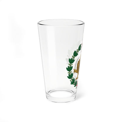 Imperial Emblem of the Pahlavi Dynasty Lion and Sun (Iran) (Coat of Arms) Pint Glass 16oz