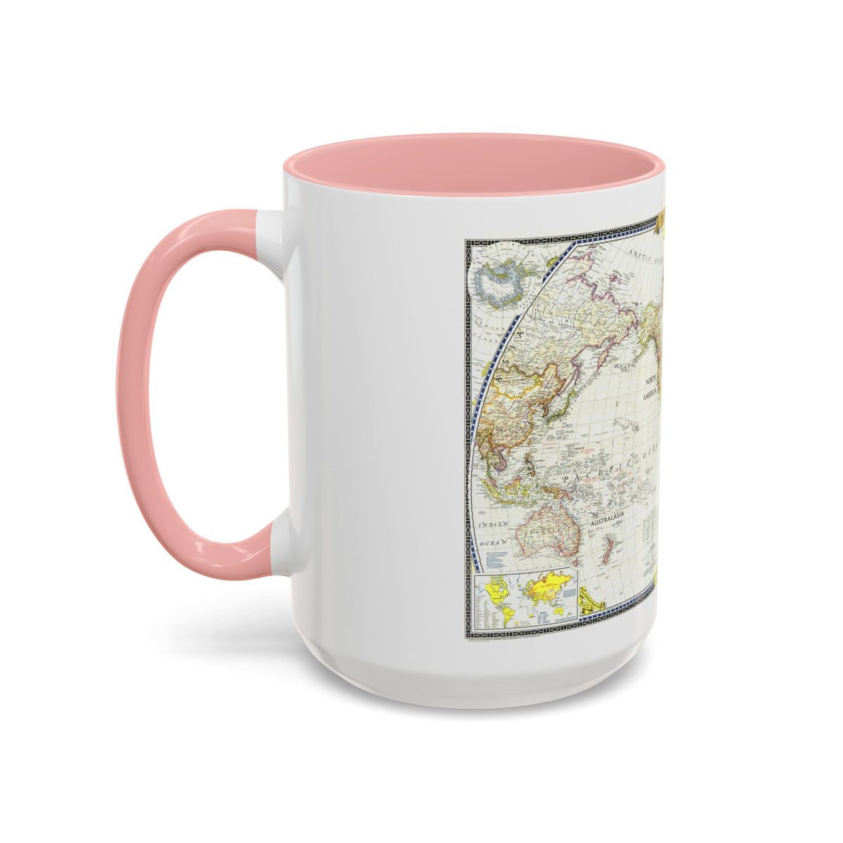 World Map (1951) (Map) Accent Coffee Mug