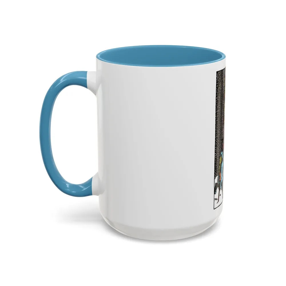 The 5 of Pentacles (Tarot Card) Accent Coffee Mug-Go Mug Yourself