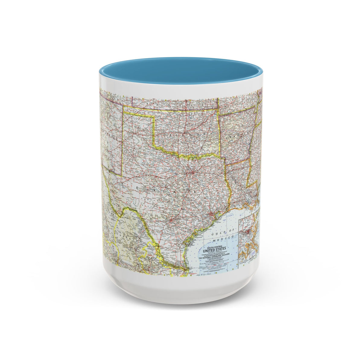 USA - South Central (1961) (Map) Accent Coffee Mug