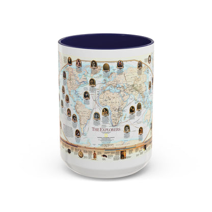 World Map - Explorers (1998) (Map) Accent Coffee Mug
