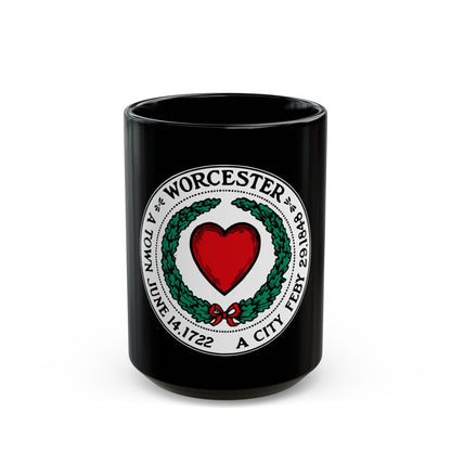 Seal of Worcester Massachusetts - Black Coffee Mug