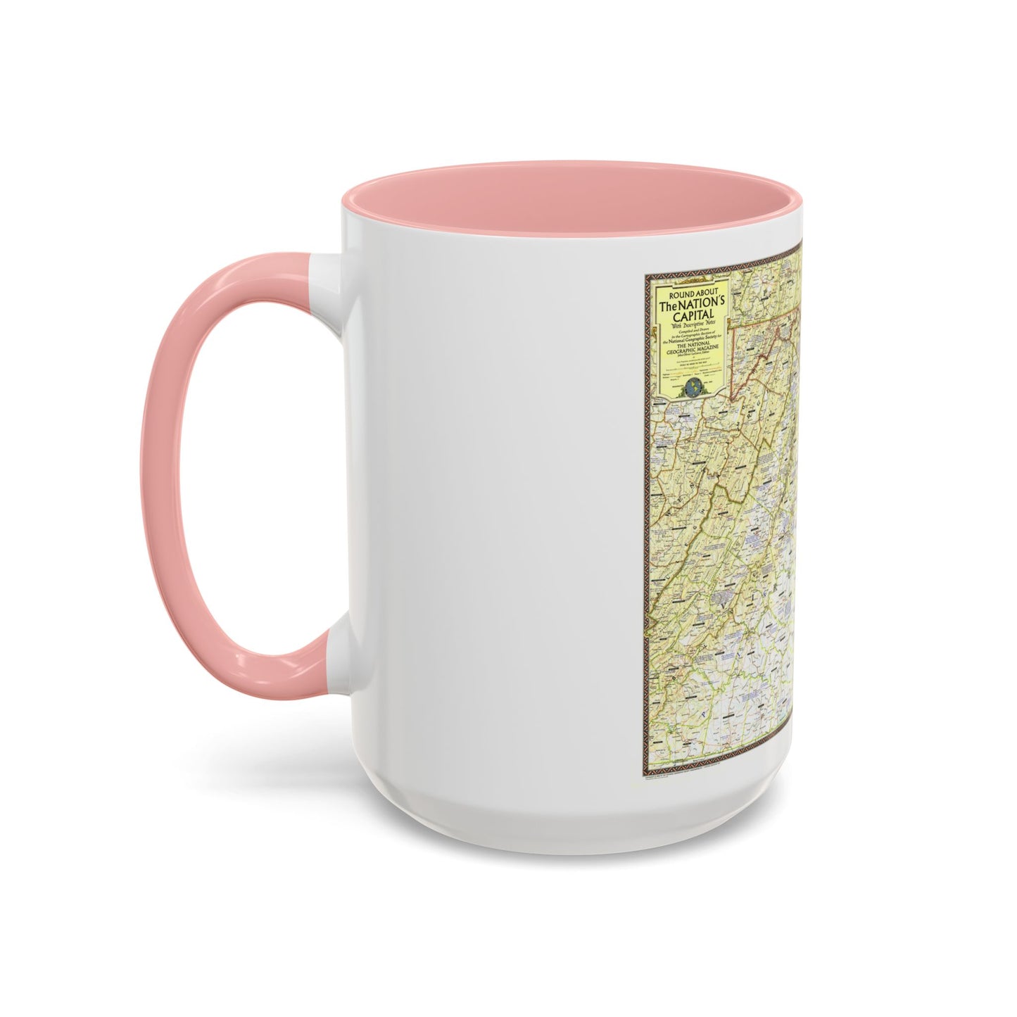 USA - Round About the Nation's Capital (1956) (Map) Accent Coffee Mug