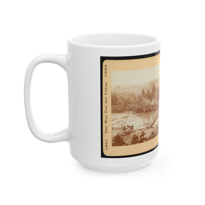 A Canvas Pontoon Bridge (U.S. Civil War) White Coffee Mug
