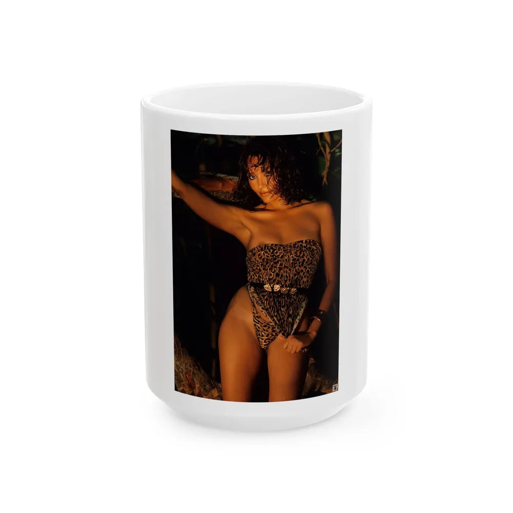 Barbara Carrera #87 (Vintage Female Icon) White Coffee Mug-15oz-Go Mug Yourself