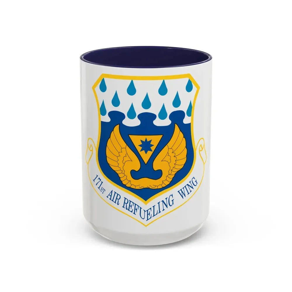171st Air Refueling Wing (U.S. Air Force) Accent Coffee Mug 15oz Navy - Go Mug Yourself