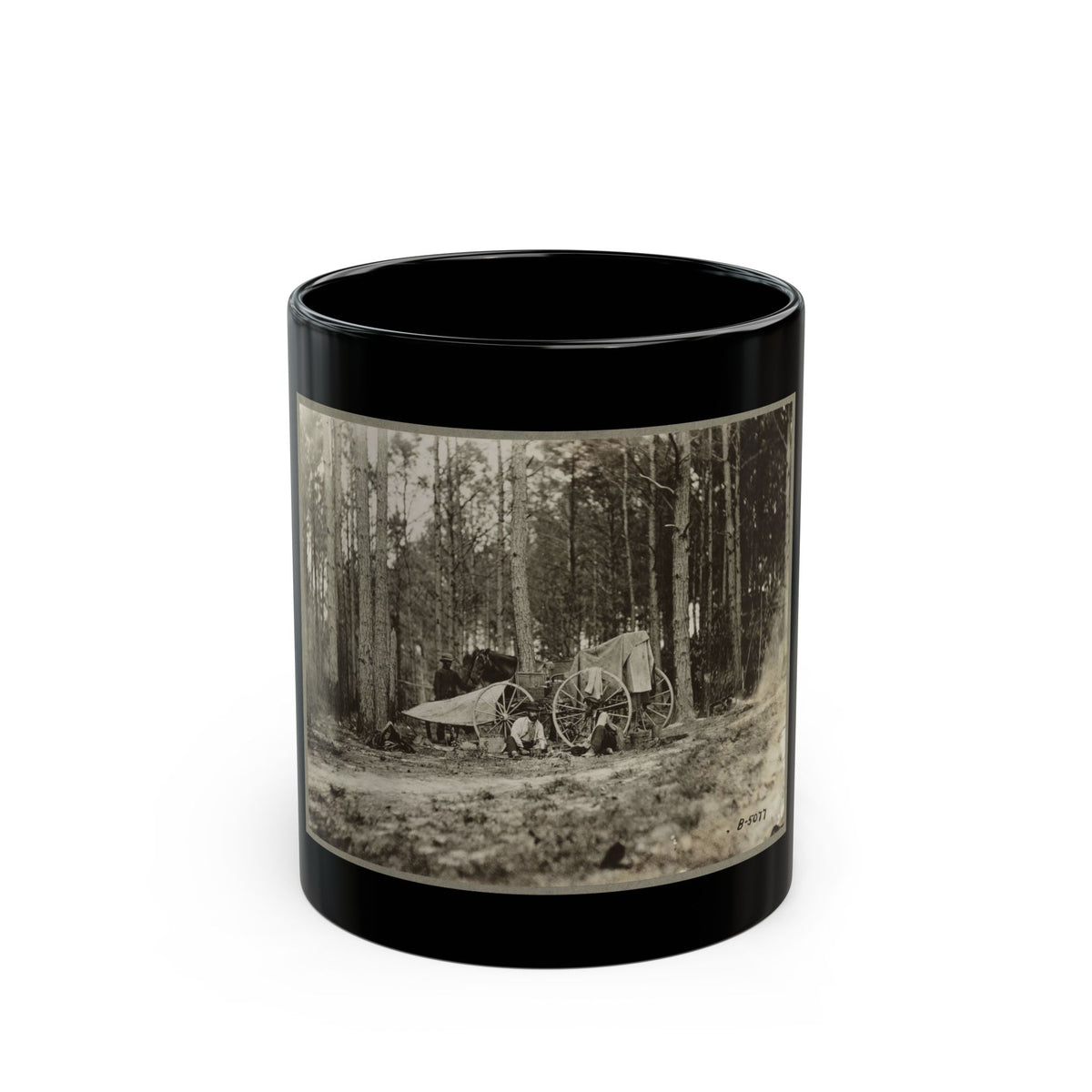 Brady's Photo Outfit In Front Of Petersburg, Va. 1864( ) (U.S. Civil War) Black Coffee Mug