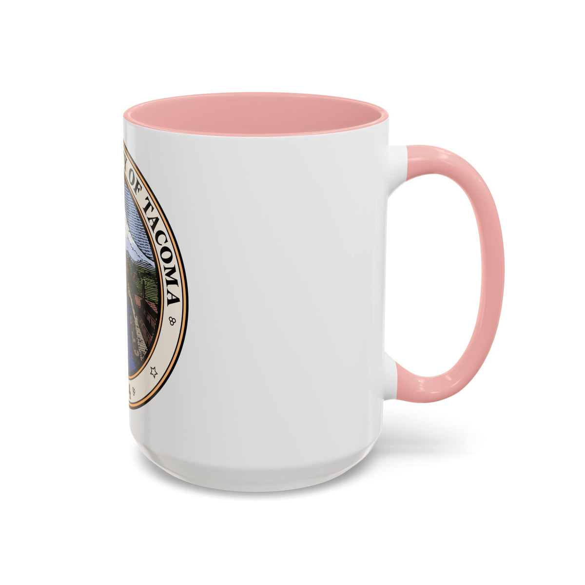 Seal of Tacoma WA - Accent Coffee Mug