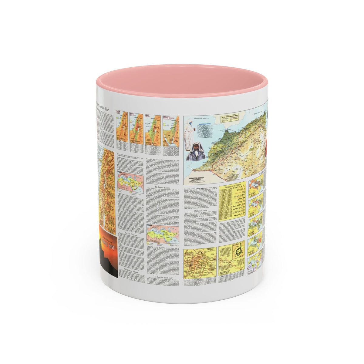 Middle East - The Peoples 2 (1972) (Map) Accent Coffee Mug