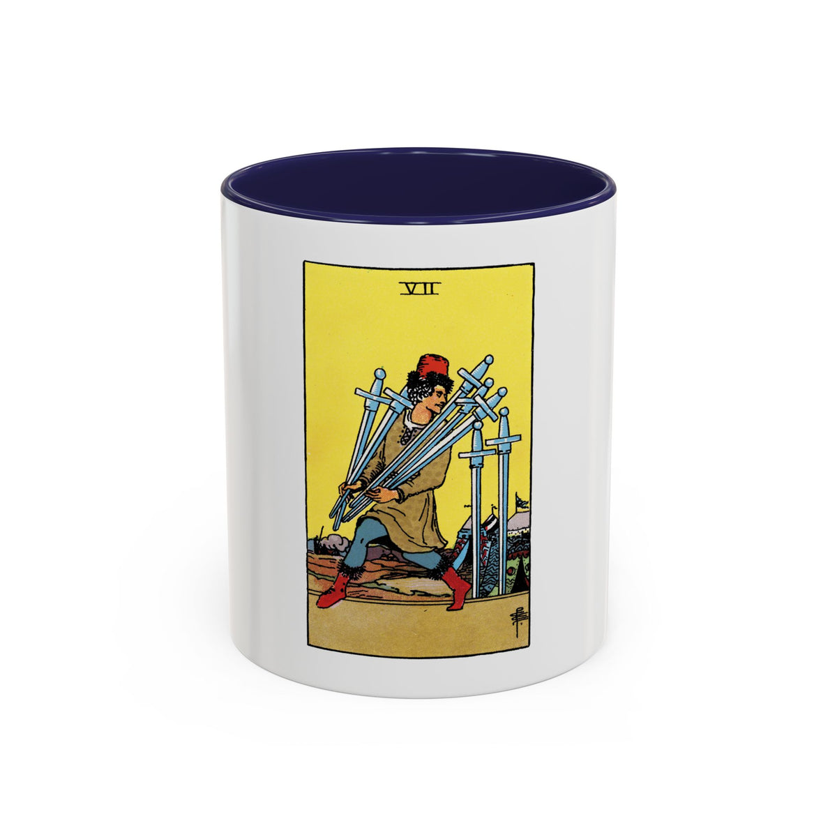 The 7 of Swords (Tarot Card) Accent Coffee Mug