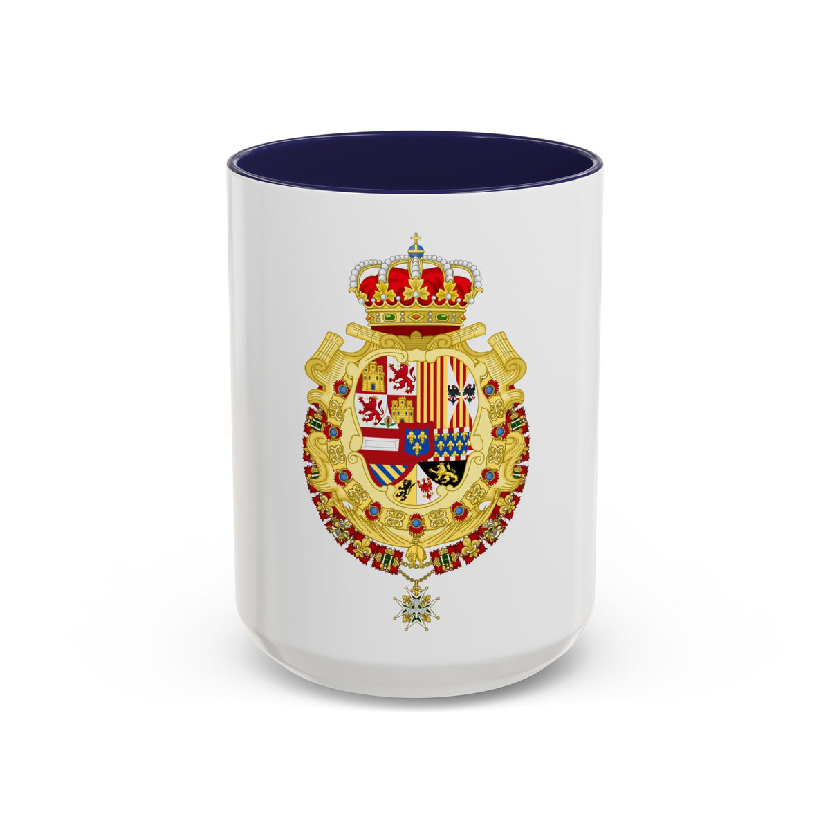 Royal Greater Coat of Arms of Spain (1700-1761) - Accent Coffee Mug