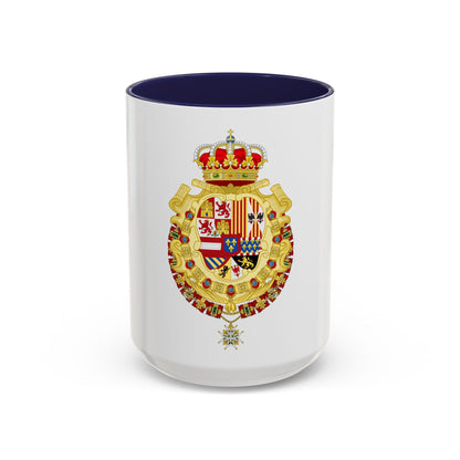 Royal Greater Coat of Arms of Spain (1700-1761) - Accent Coffee Mug