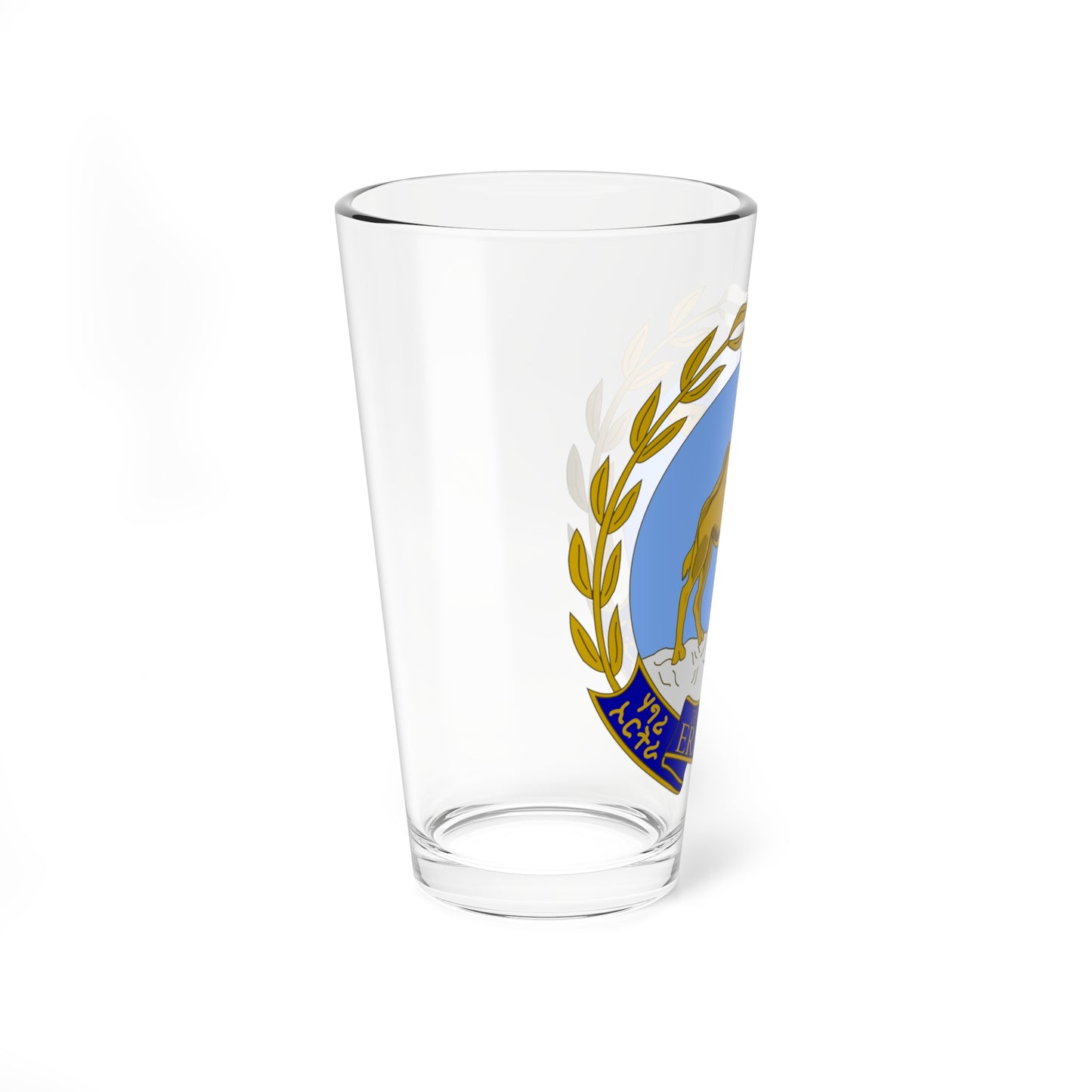 Emblem of Eritrea or argent azur bleu ciel (Spain) (Coat of Arms) Pint Glass 16oz