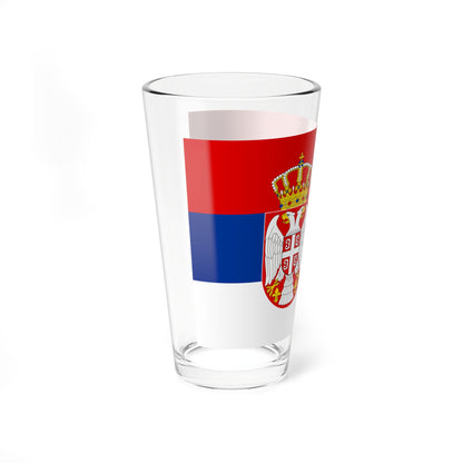State Flag of Serbia (Serbia) Pint Glass 16oz