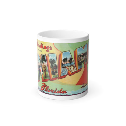 Greetings from Miami Florida (Greeting Postcards) Color Changing Mug 11oz