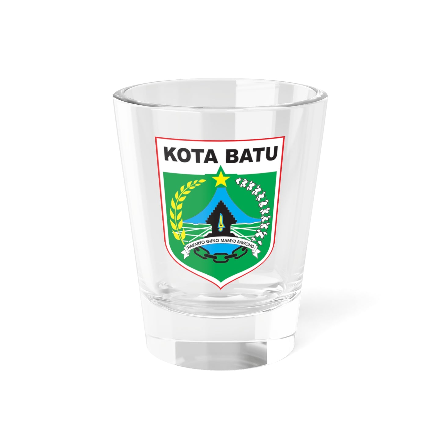 Logo Kota Batu Jawa Timur Seal of Batu East Java (Indonesia) (Coat of Arms) Shot Glass 1.5oz