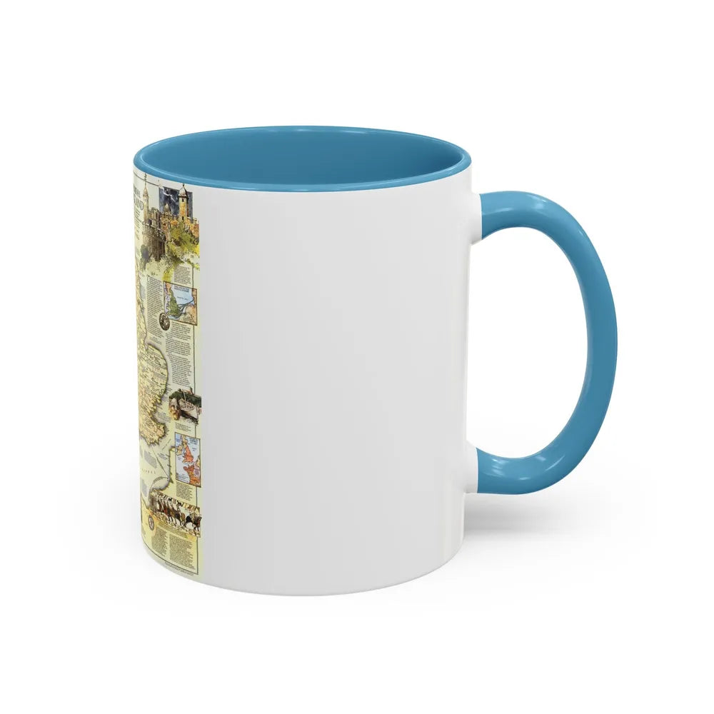 England - Medieval (1979) (Map) Accent Coffee Mug-Go Mug Yourself