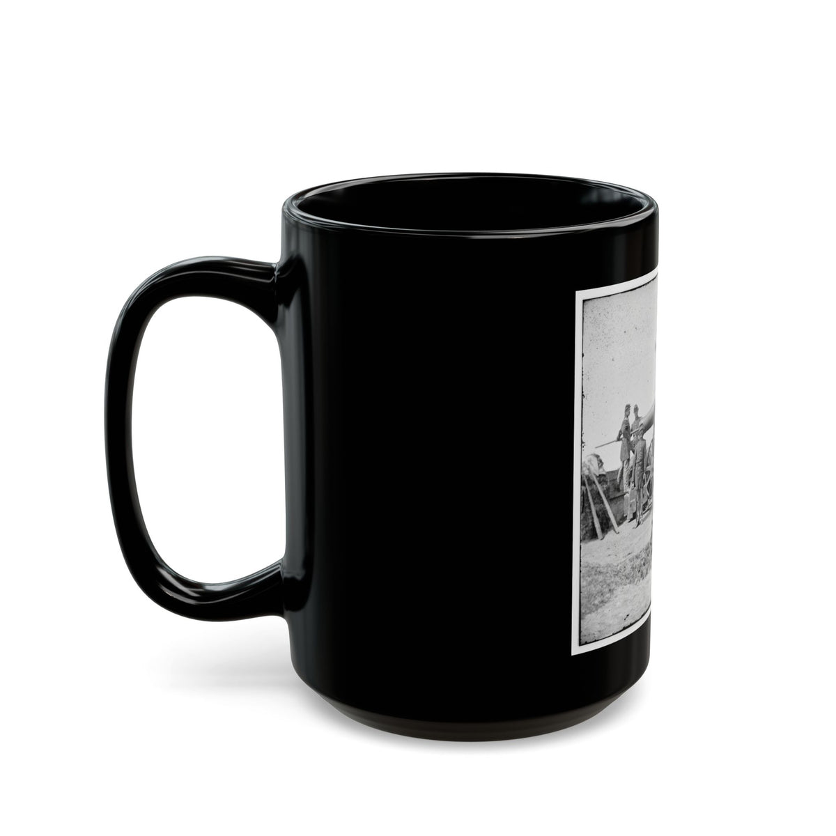 Arlington, Va.  Soldiers With 24-Pdr. Siege Gun On Wooden Barbette Carriage At Fort Corcoran (U.S. Civil War) Black Coffee Mug