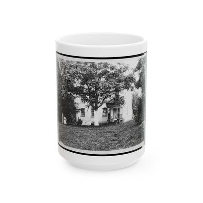 D.R. Miller House, With Family On Porch, Hagerstown Pike, Antietam, Maryland (U.S. Civil War) White Coffee Mug