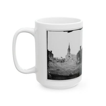 Baptist Church, Fredericksburg, Virginia, From The Backyard Of The Sanitary Commission Depot (U.S. Civil War) White Coffee Mug