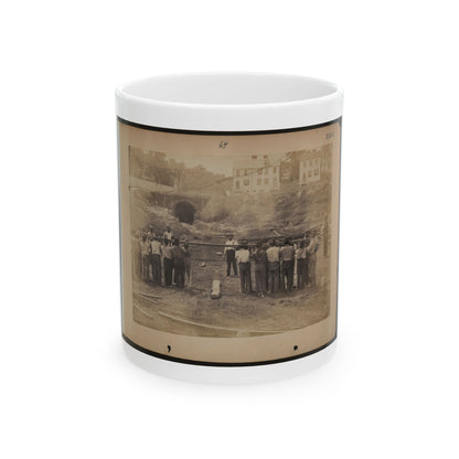 Railroad Construction Workers Holding Track (U.S. Civil War) White Coffee Mug