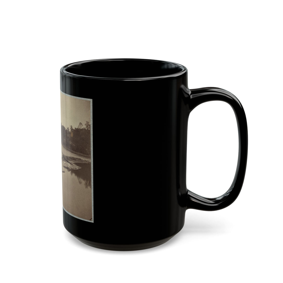Boteler's Ford, Potomac River Near Shepherdstown. Point At Which Confederate Army Crossed After Battle Of Antietam (U.S. Civil War) Black Coffee Mug