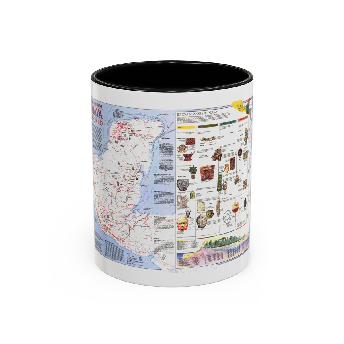 North America - The Ancient Maya World (1990) (Map) Accent Coffee Mug