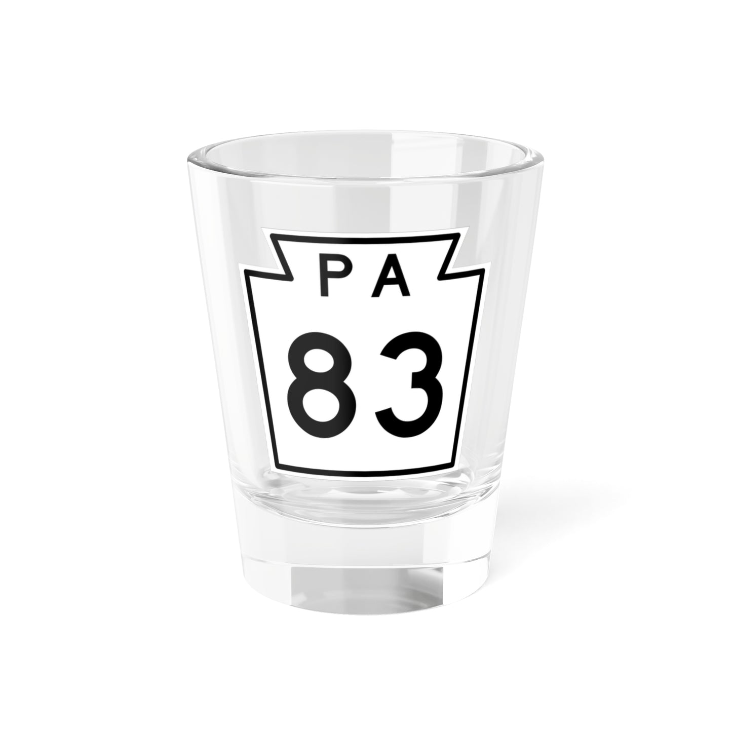 PA-83 1960 (Pennsylvania) (Road Sign) Shot Glass 1.5oz
