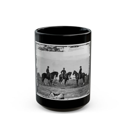 Falmouth, Va. Aides De Camp To Gen. Joseph Hooker  Capts. William L. Candler, Harry Russell, And Alexander Moore (U.S. Civil War) Black Coffee Mug