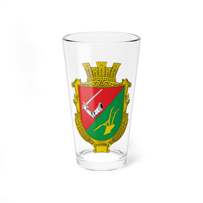 Coat of arms of Ulanivka Vinnytsia Raion (Ukraine) (Coat of Arms) Pint Glass 16oz