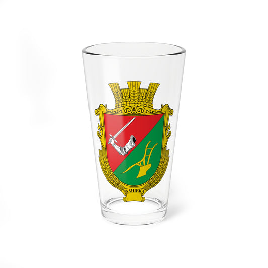 Coat of arms of Ulanivka Vinnytsia Raion (Ukraine) (Coat of Arms) Pint Glass 16oz