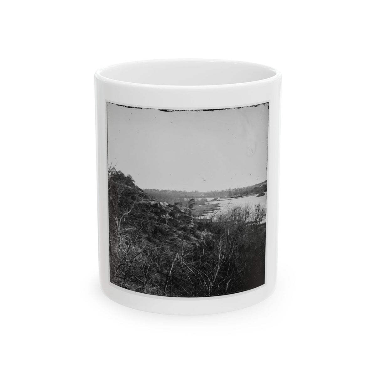 Broadway Landing, Virginia. Where Butler's Troops Crossed The Appomattox River (U.S. Civil War) White Coffee Mug
