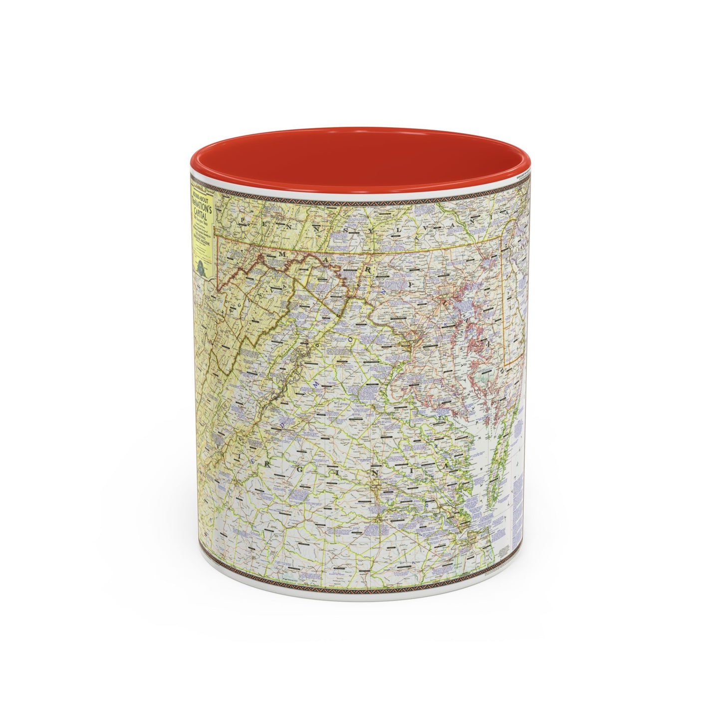 USA - Round About the Nation's Capital (1956) (Map) Accent Coffee Mug