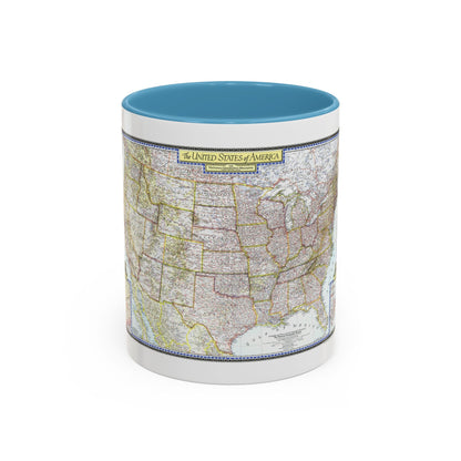 USA - The United States (1946) (Map) Accent Coffee Mug